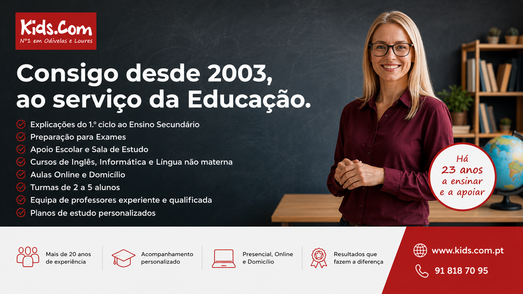 Kids.com — Consigo desde 2003, ao serviço da Educação. Explicações, preparação para exames, línguas e informática.
